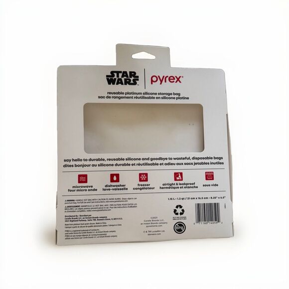 Star Wars Pyrex Platinum Silicone Storage Bags Sandwich Size - Picture 2 of 2